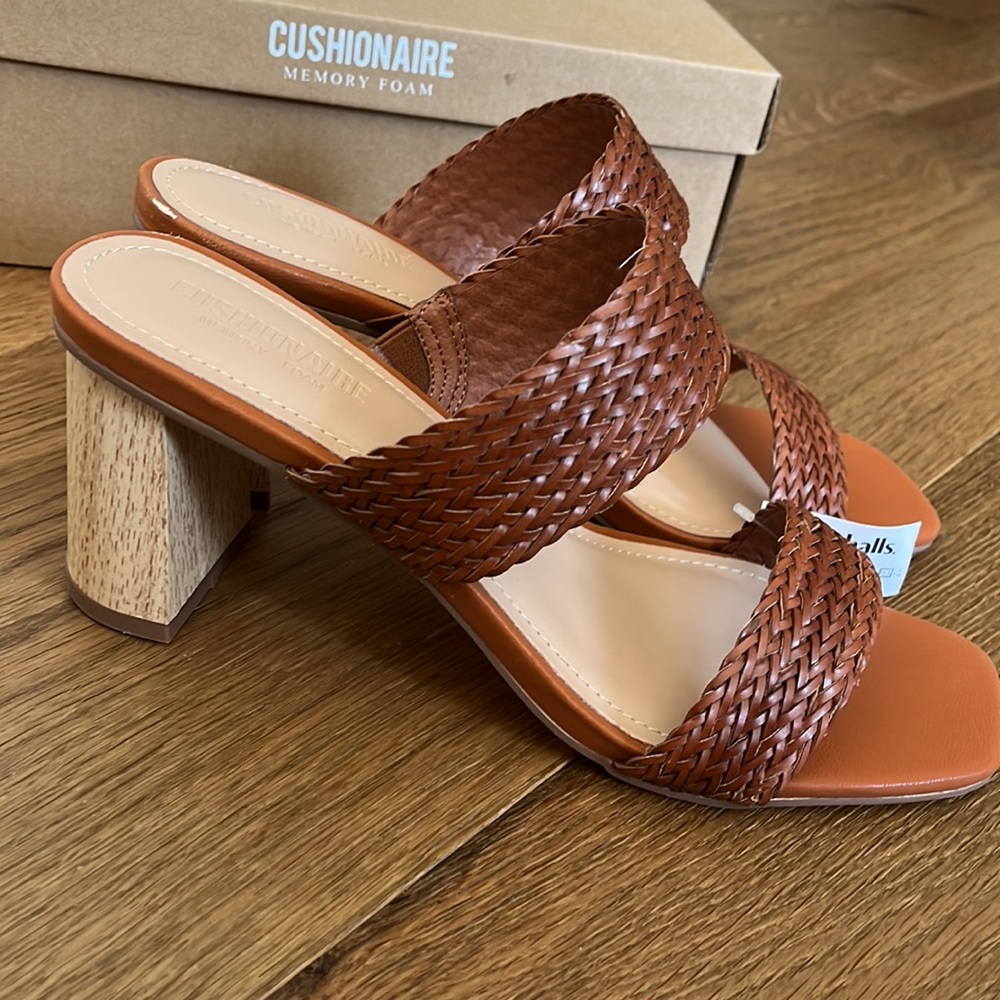 Womens heeled slides memory foam